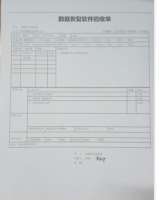 某人民医院数据库中毒,数据库成功恢复